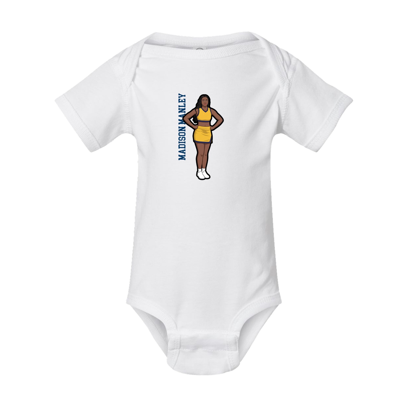 Baby Onesie — Name Vertical in White