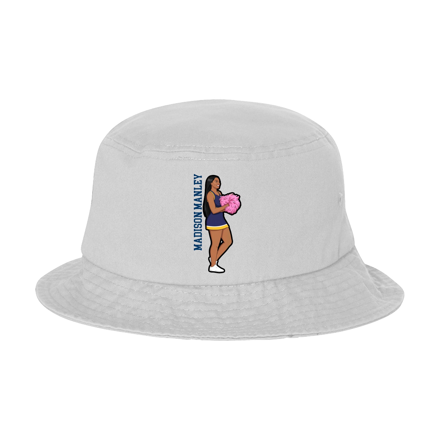 Bucket Cap — Name Vertical in White