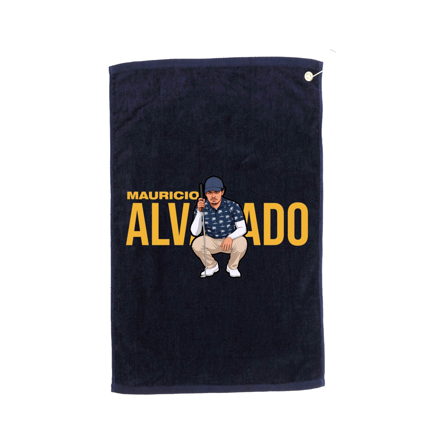 Golf Towel — Player Name in Navy