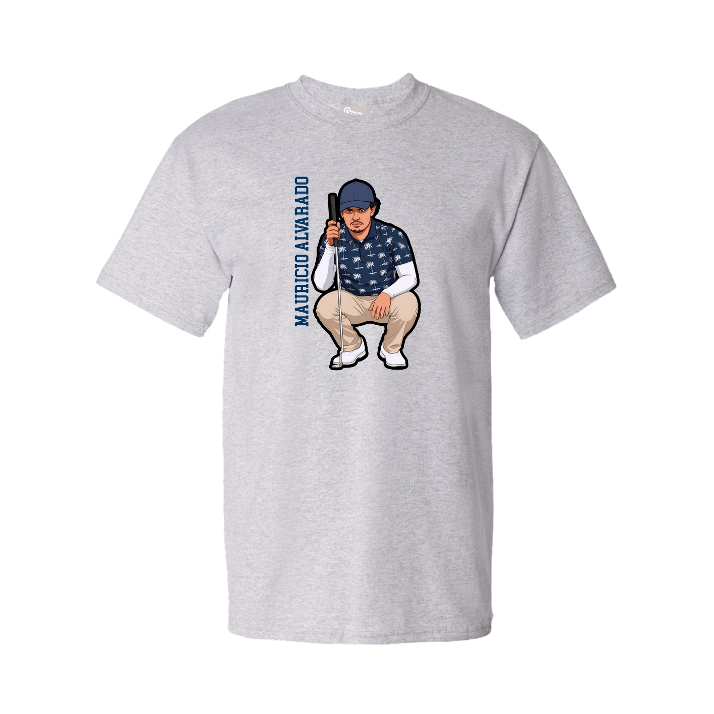 Tee — Name Vertical in Grey