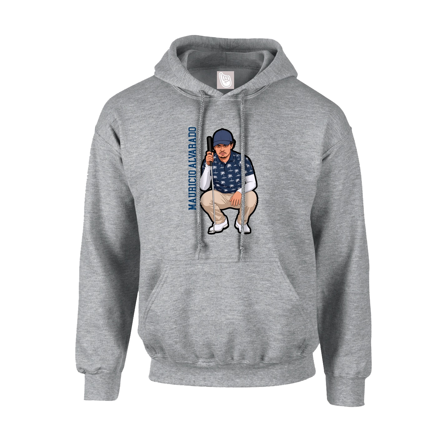 Hoodie — Name Vertical in Grey