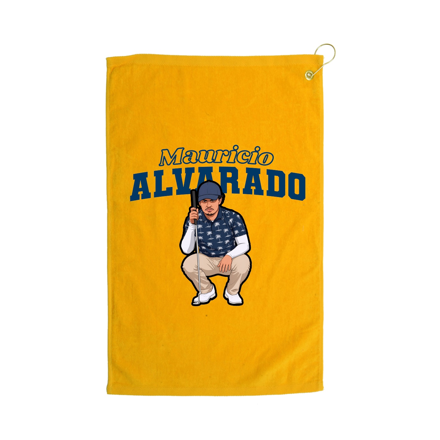 Golf Towel — Name Arch in Gold