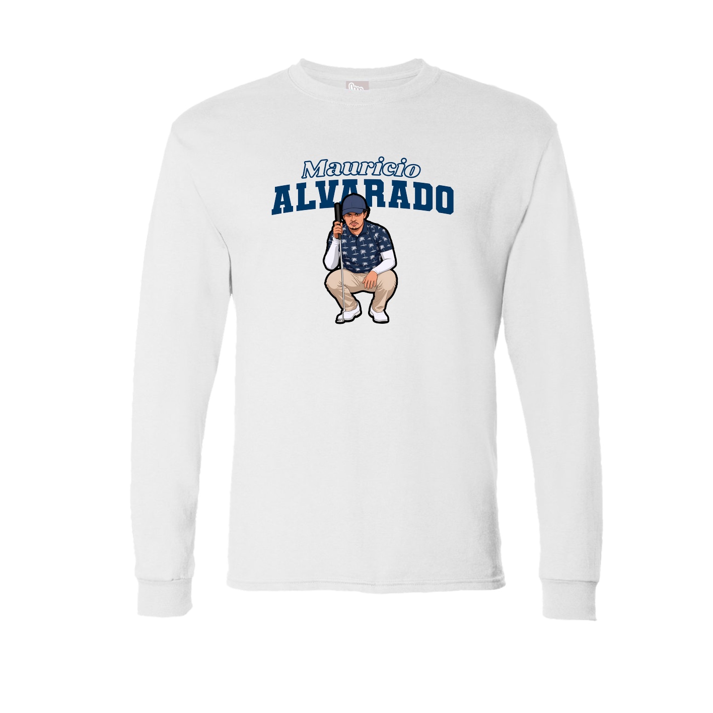Long Sleeve Tee — Name Arch in White