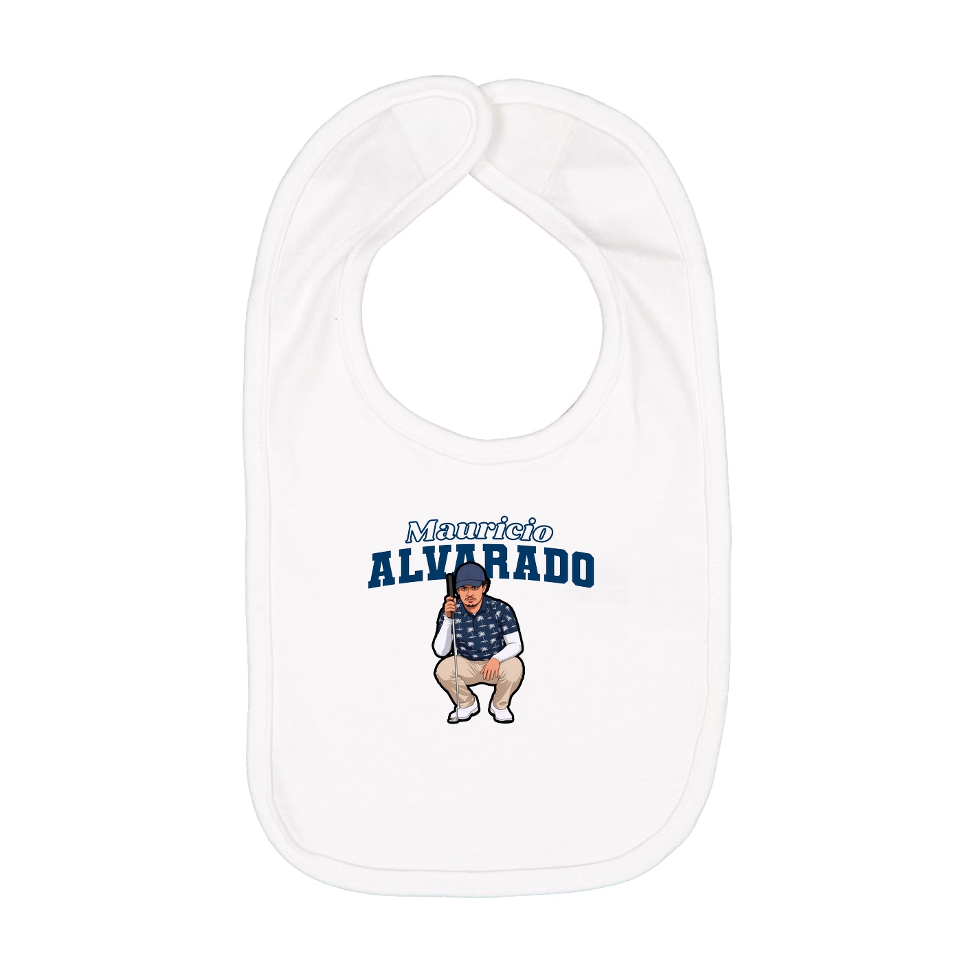 Infant Bib — Name Arch in White