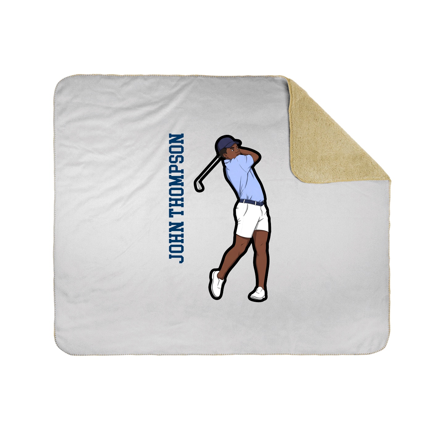 Throw Blanket — Name Vertical in White