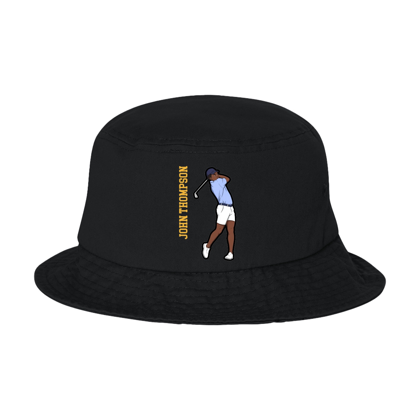 Bucket Cap — Name Vertical in Black