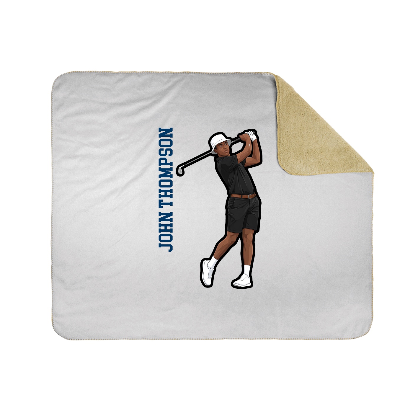 Throw Blanket — Name Vertical in White