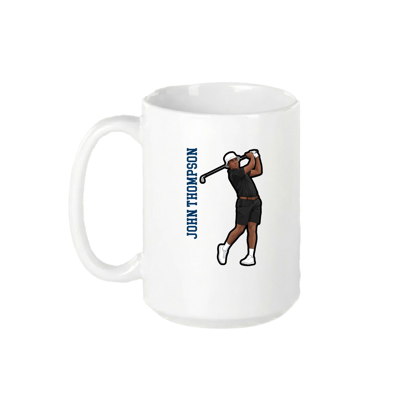 15oz Coffee Mug — Name Vertical in White