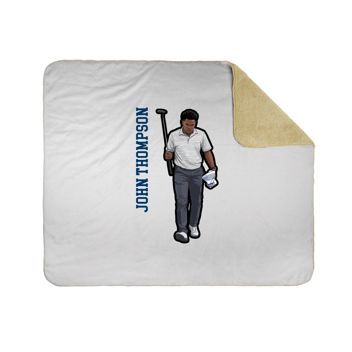 Throw Blanket — Name Vertical in White