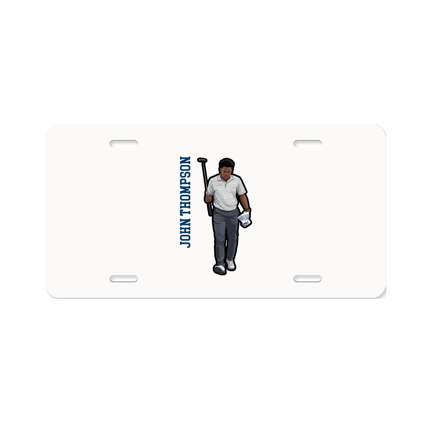 License Plate — Name Vertical in Classic
