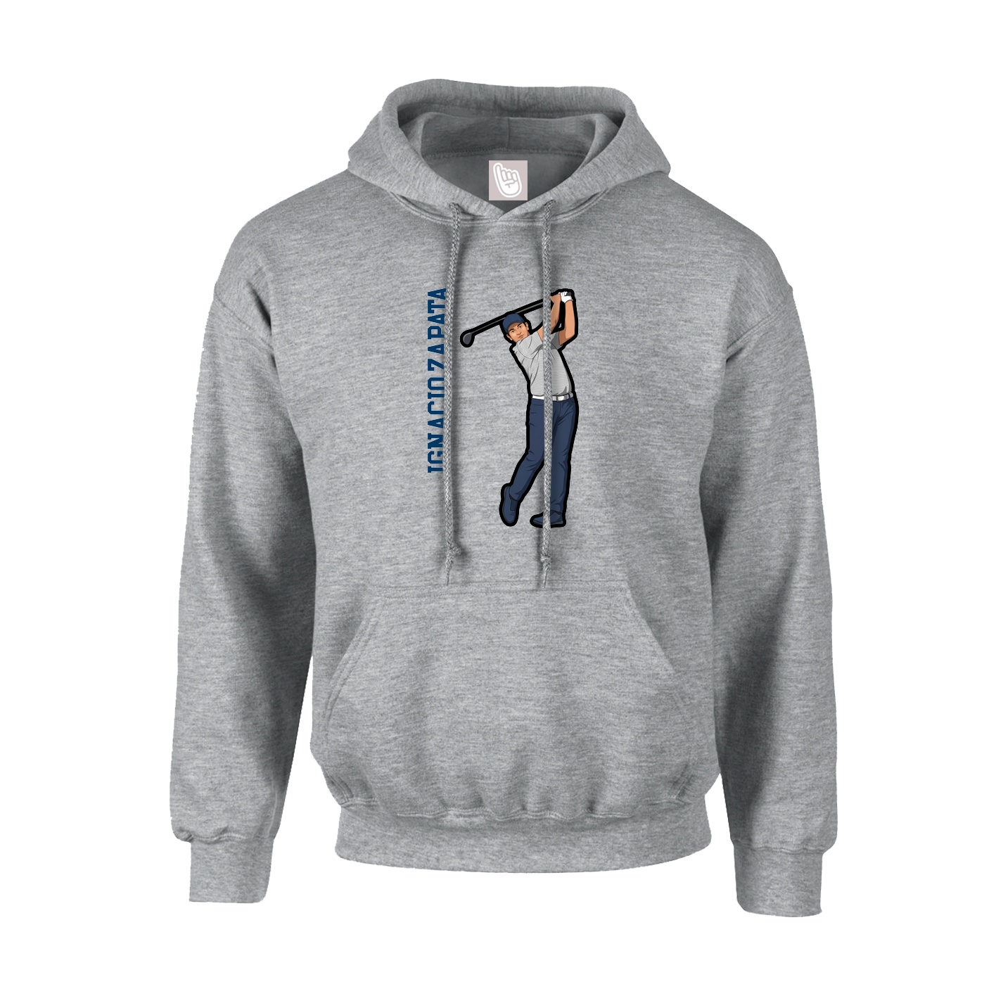 Hoodie — Name Vertical in Grey