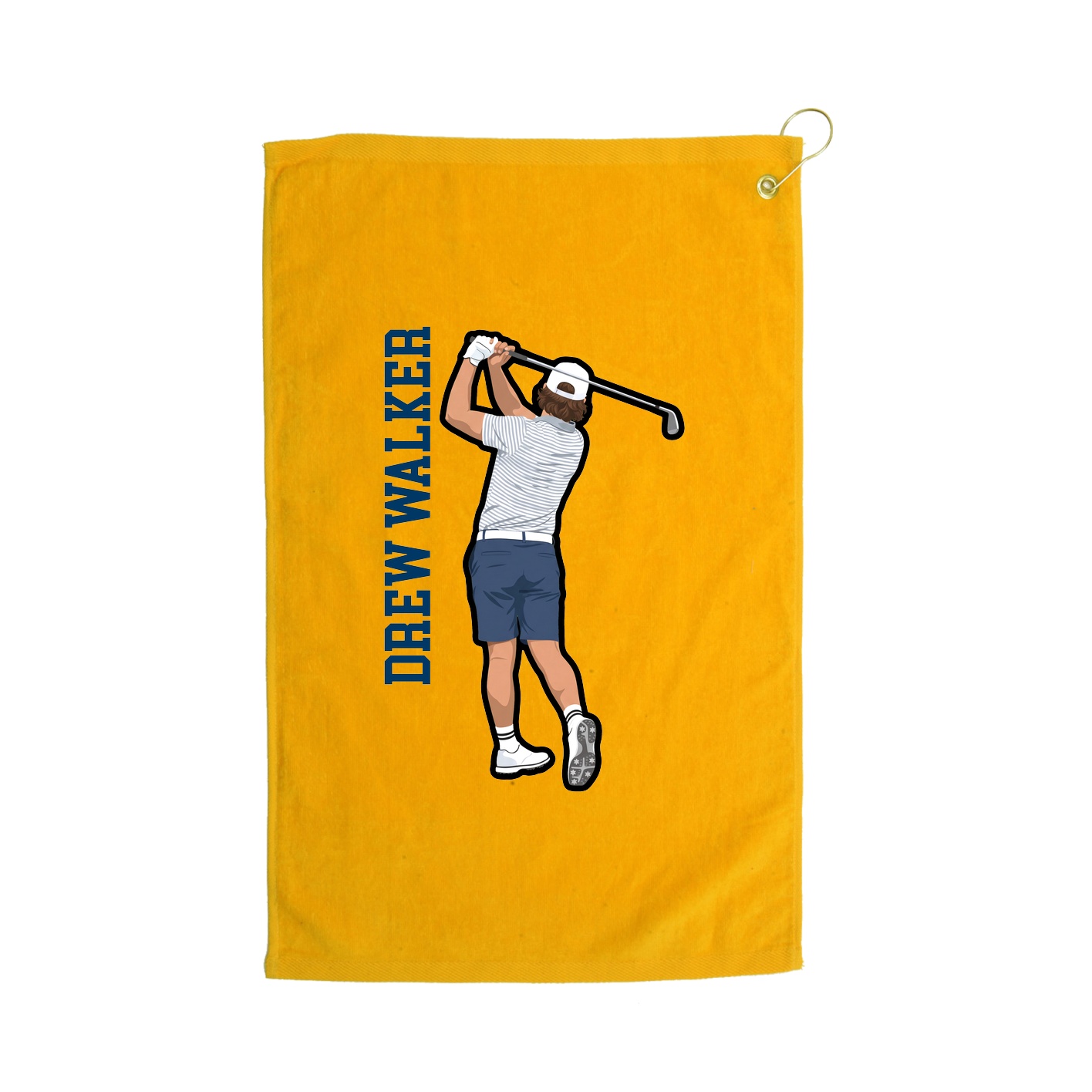 Golf Towel — Name Vertical in Gold
