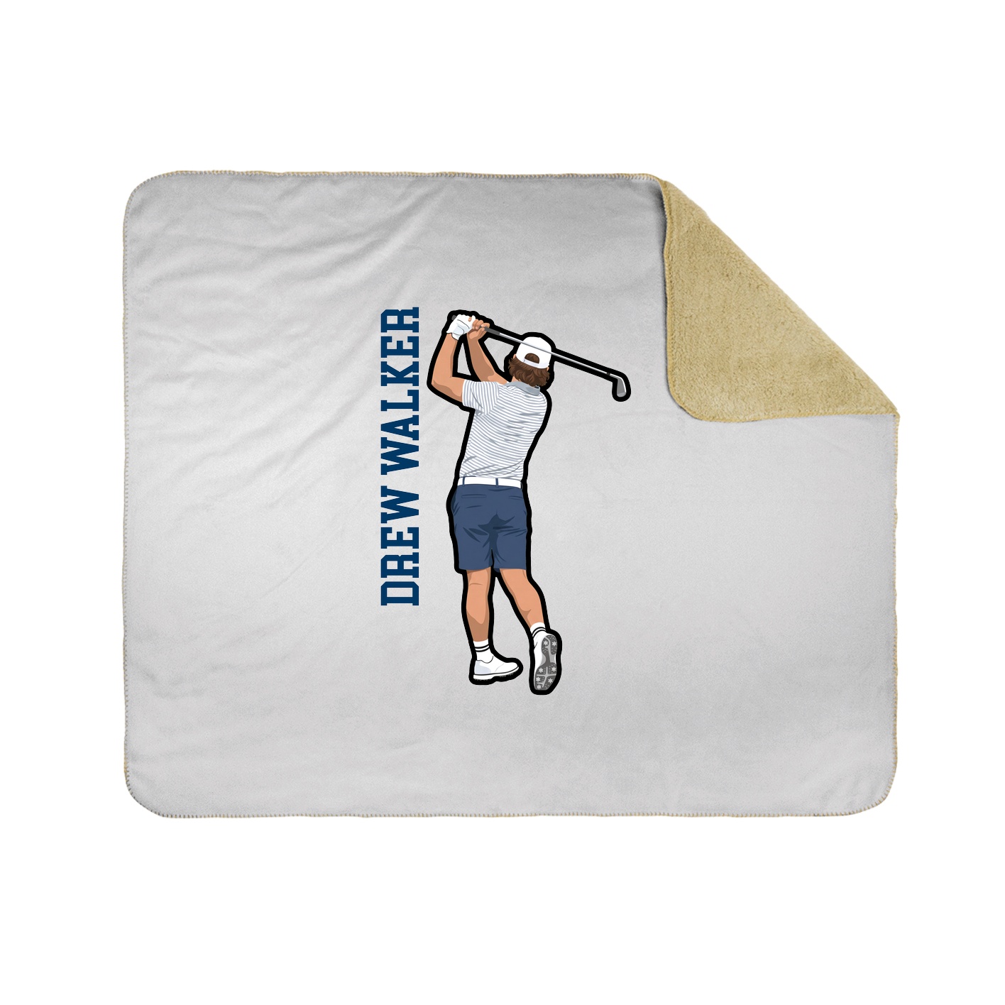 Throw Blanket — Name Vertical in White