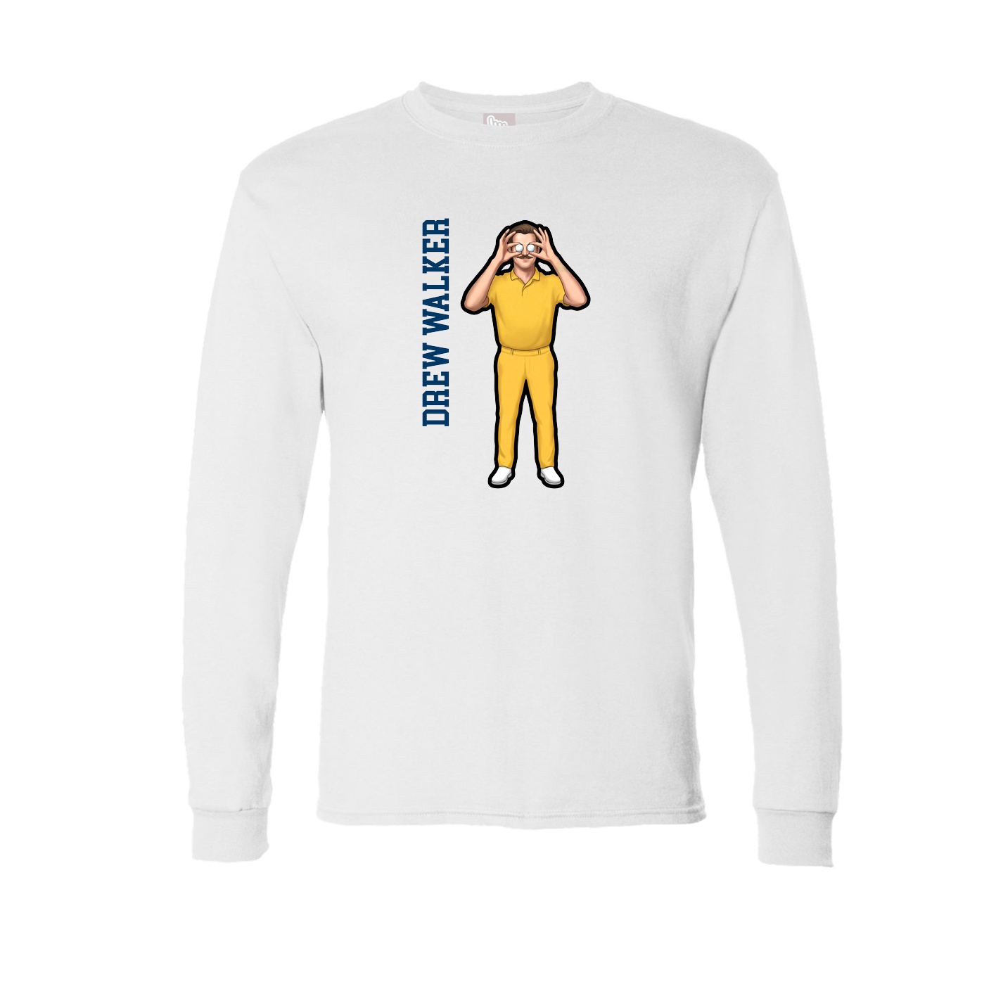 Long Sleeve Tee — Name Vertical in White