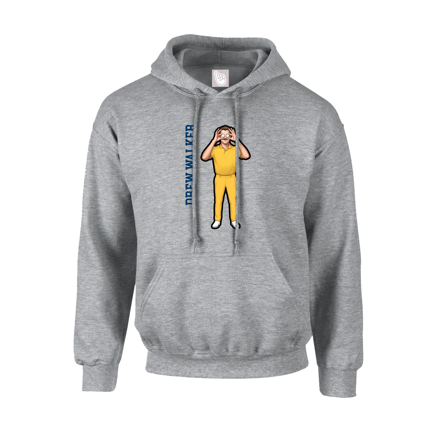 Hoodie — Name Vertical in Grey