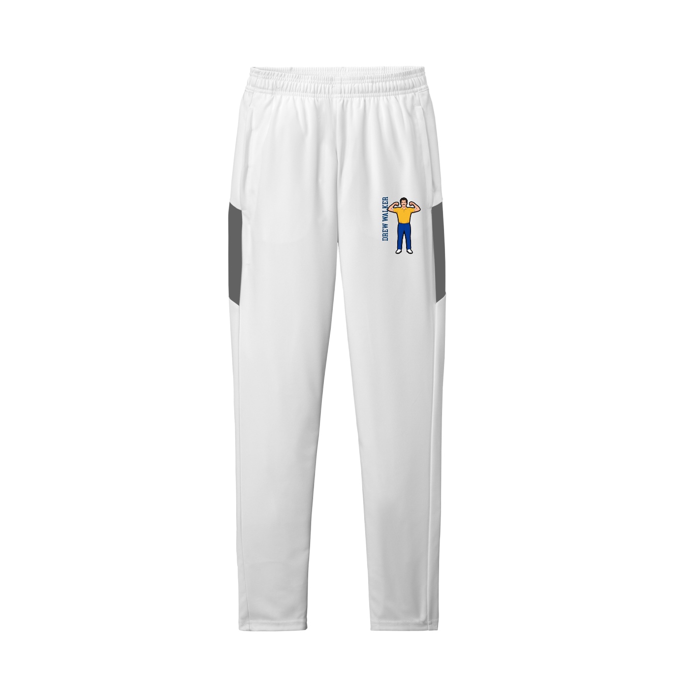 Team Travel Pant — Name Vertical in White/Grey
