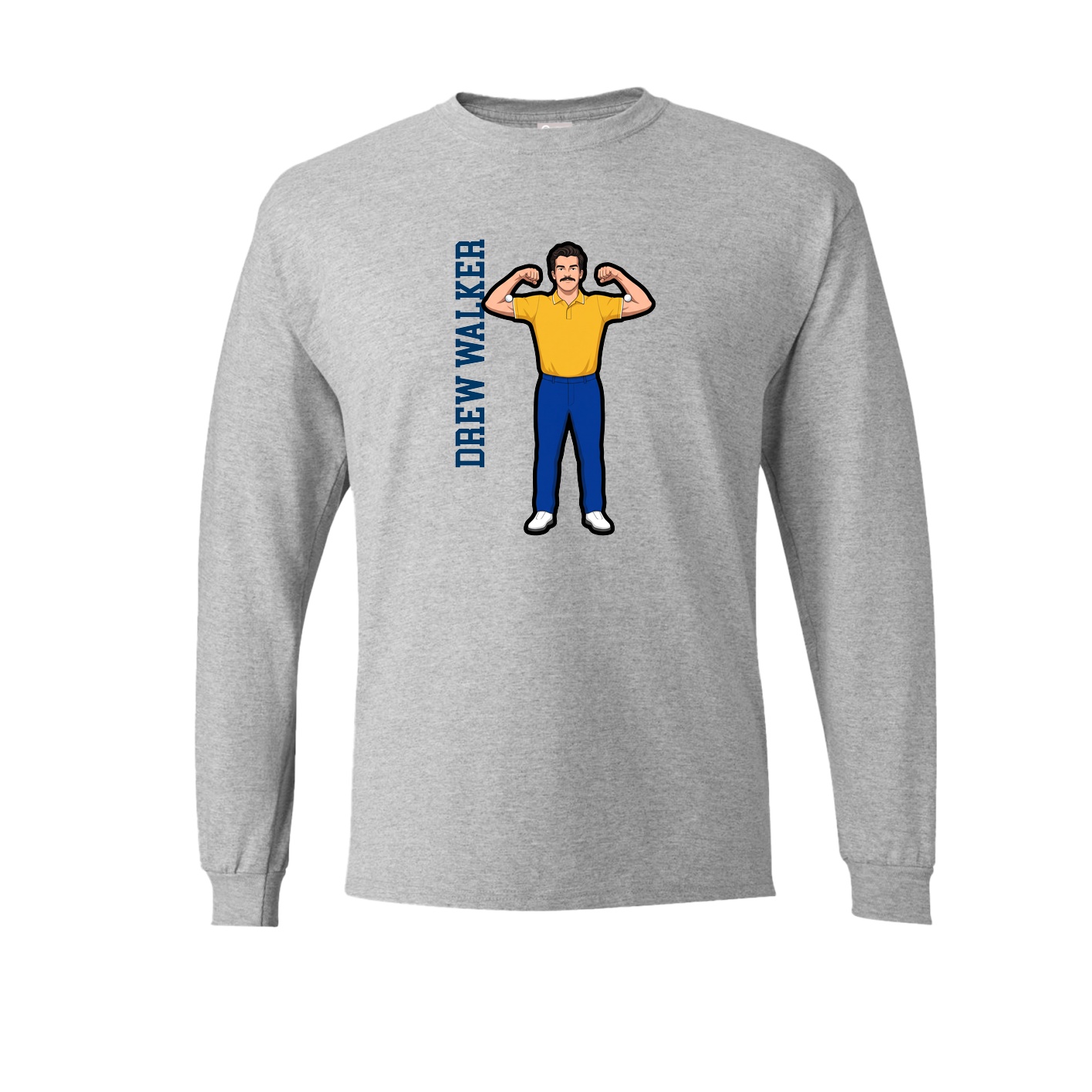 Long Sleeve Tee — Name Vertical in Grey