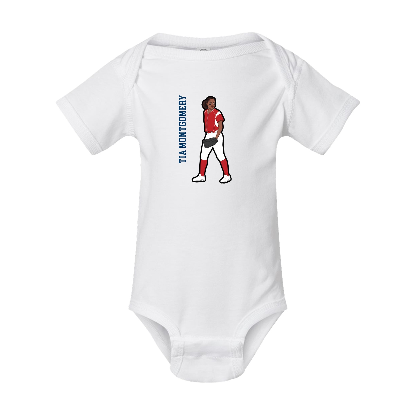 Baby Onesie — Name Vertical in White