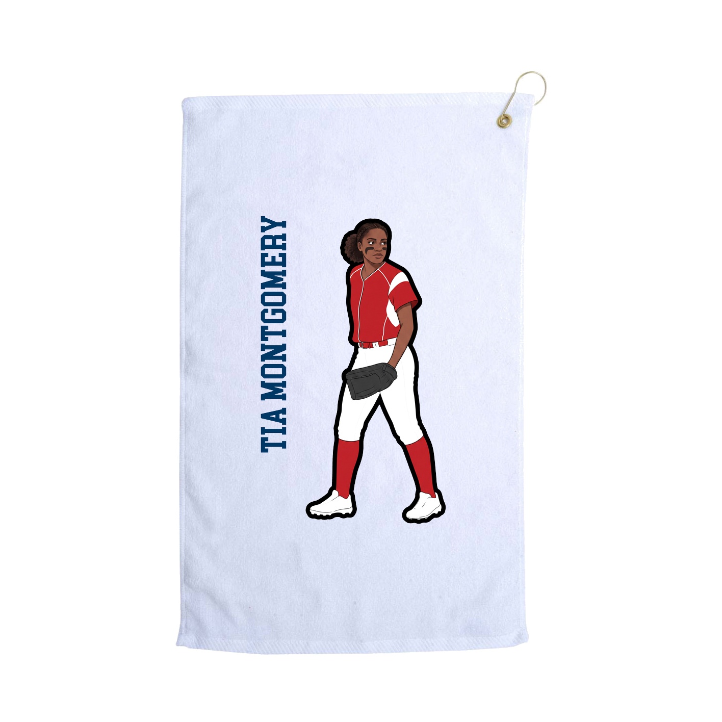 Golf Towel — Name Vertical in White