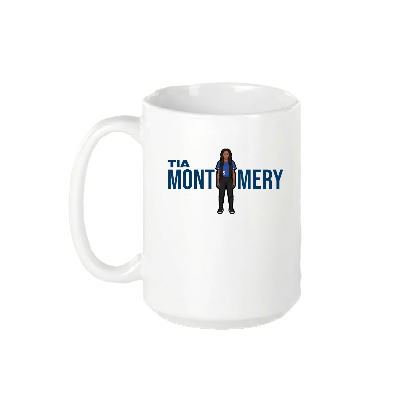 15oz Coffee Mug — Player Name in White