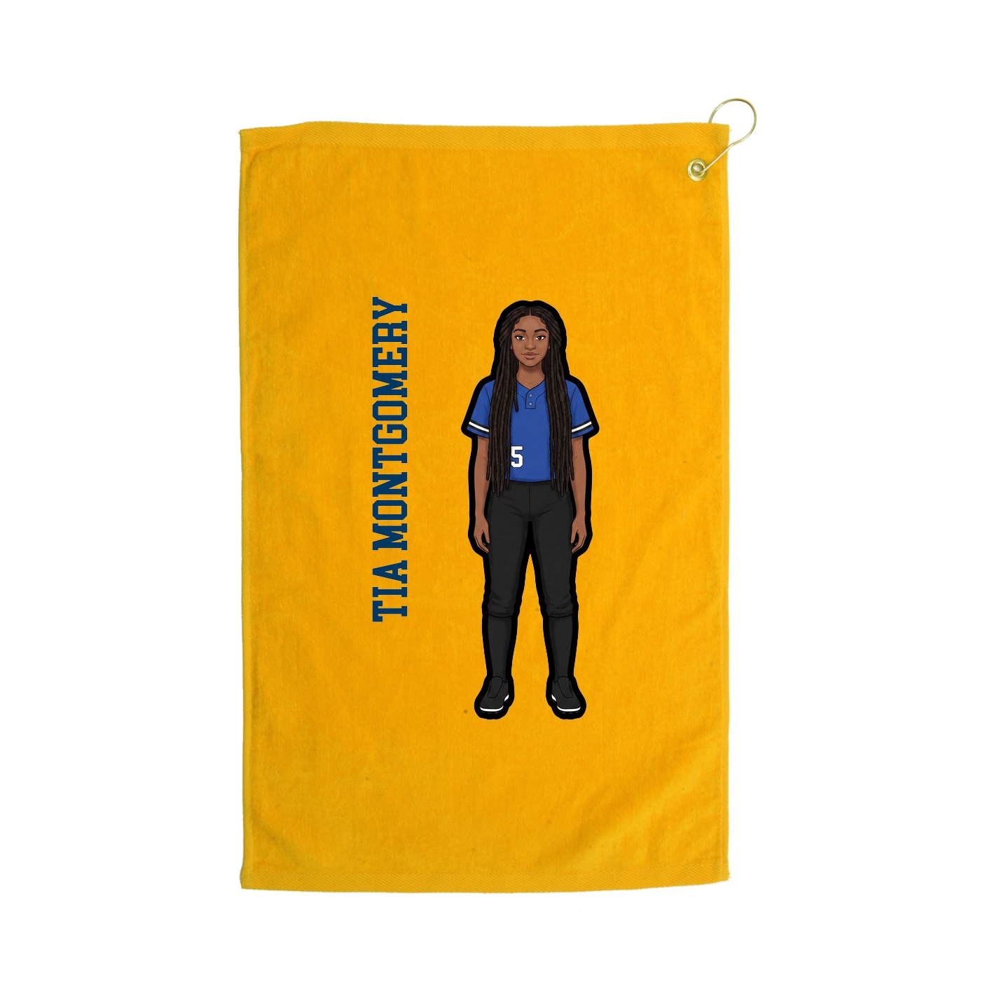 Golf Towel — Name Vertical in Gold