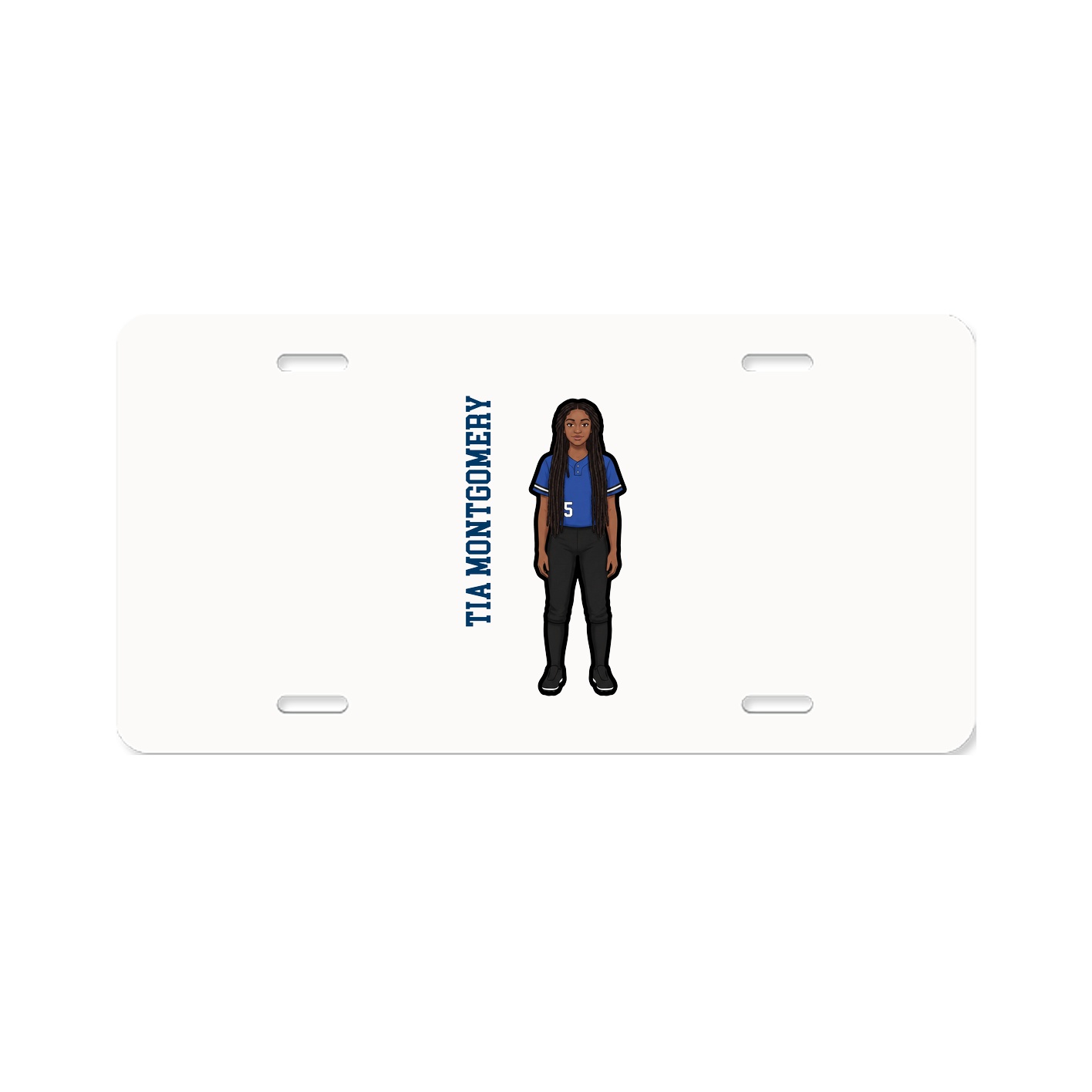 License Plate — Name Vertical in Classic