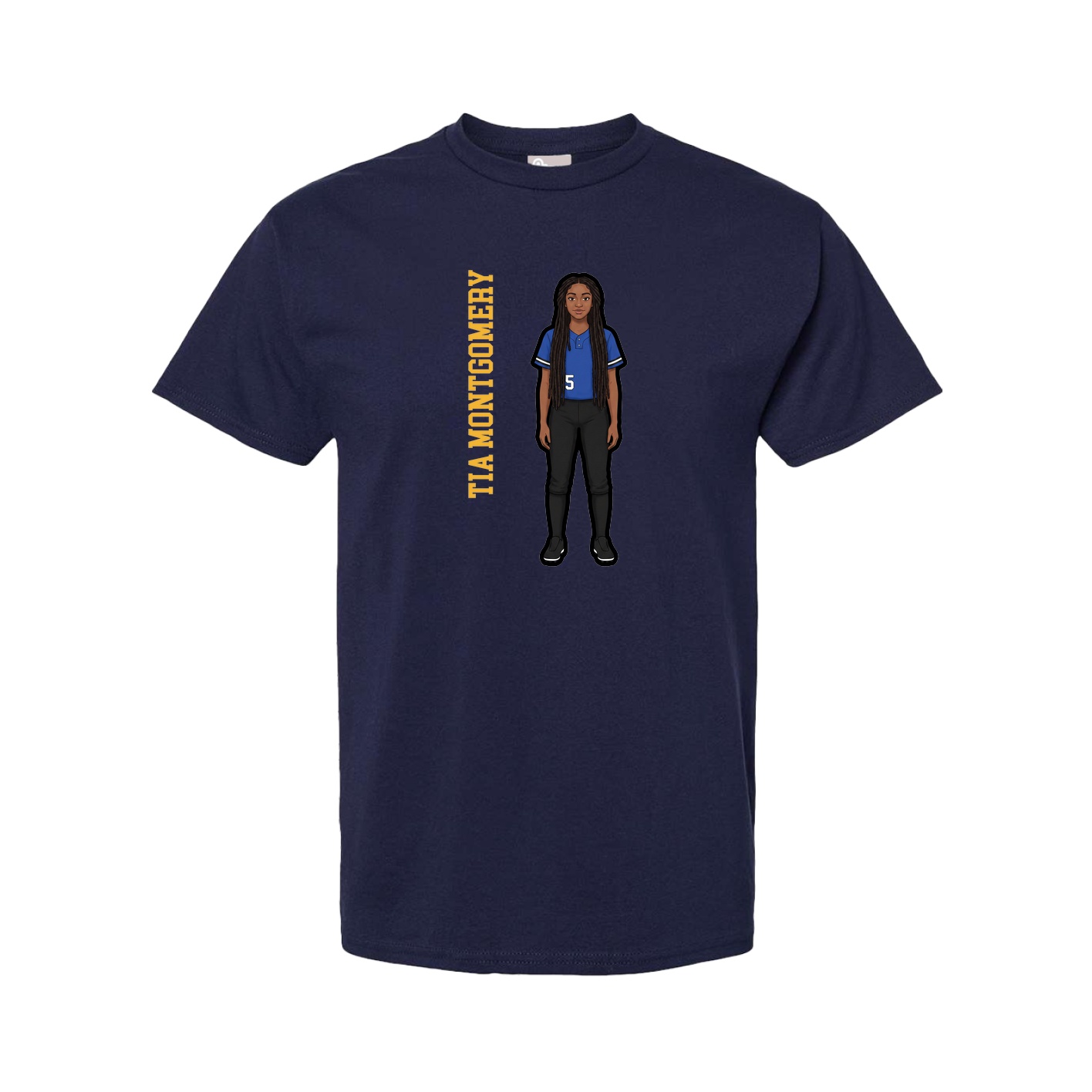 Youth Tee — Name Vertical in Navy
