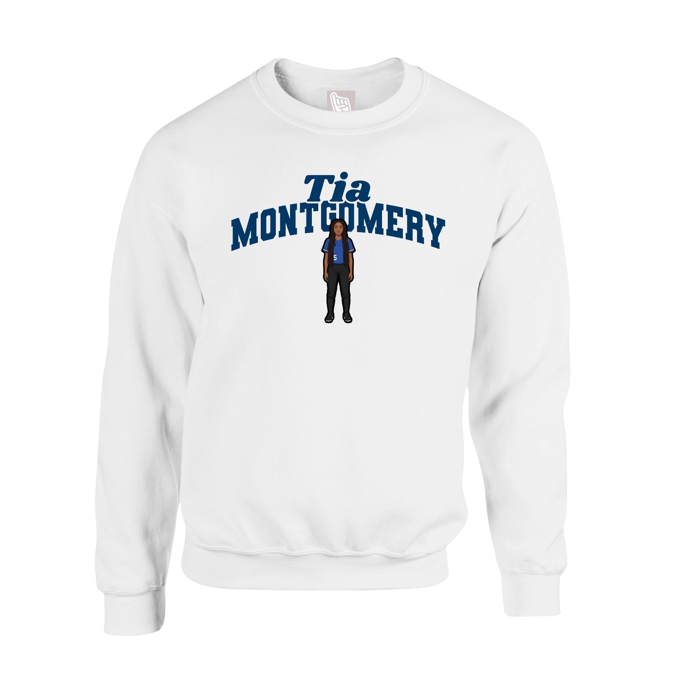 Fleece Crew — Signature Arch in White