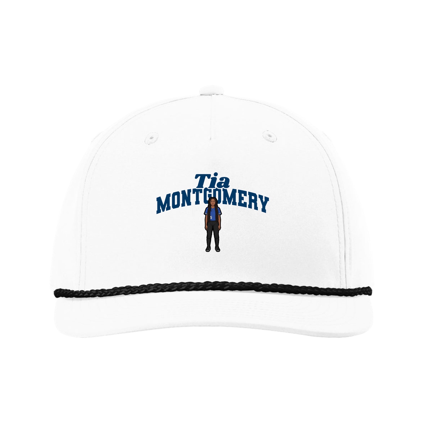 Five-Panel Classic Rope Cap — Signature Arch in White