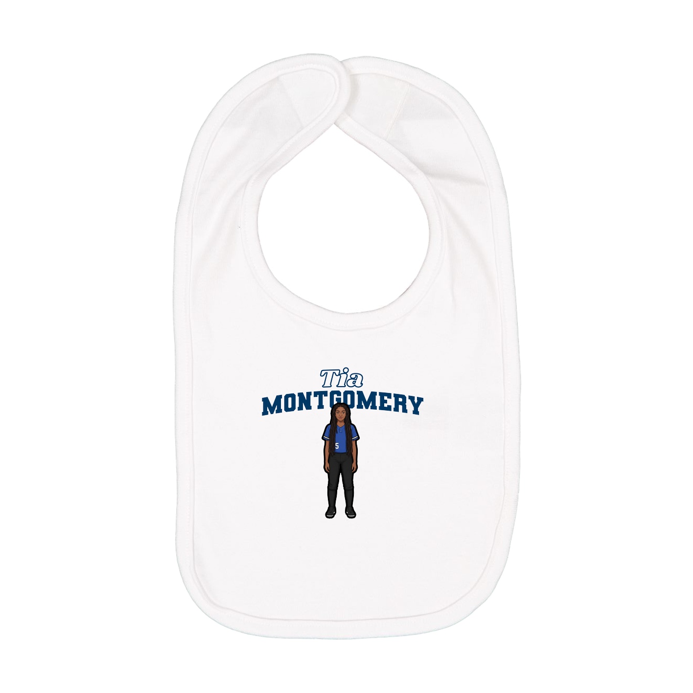 Infant Bib — Name Arch in White