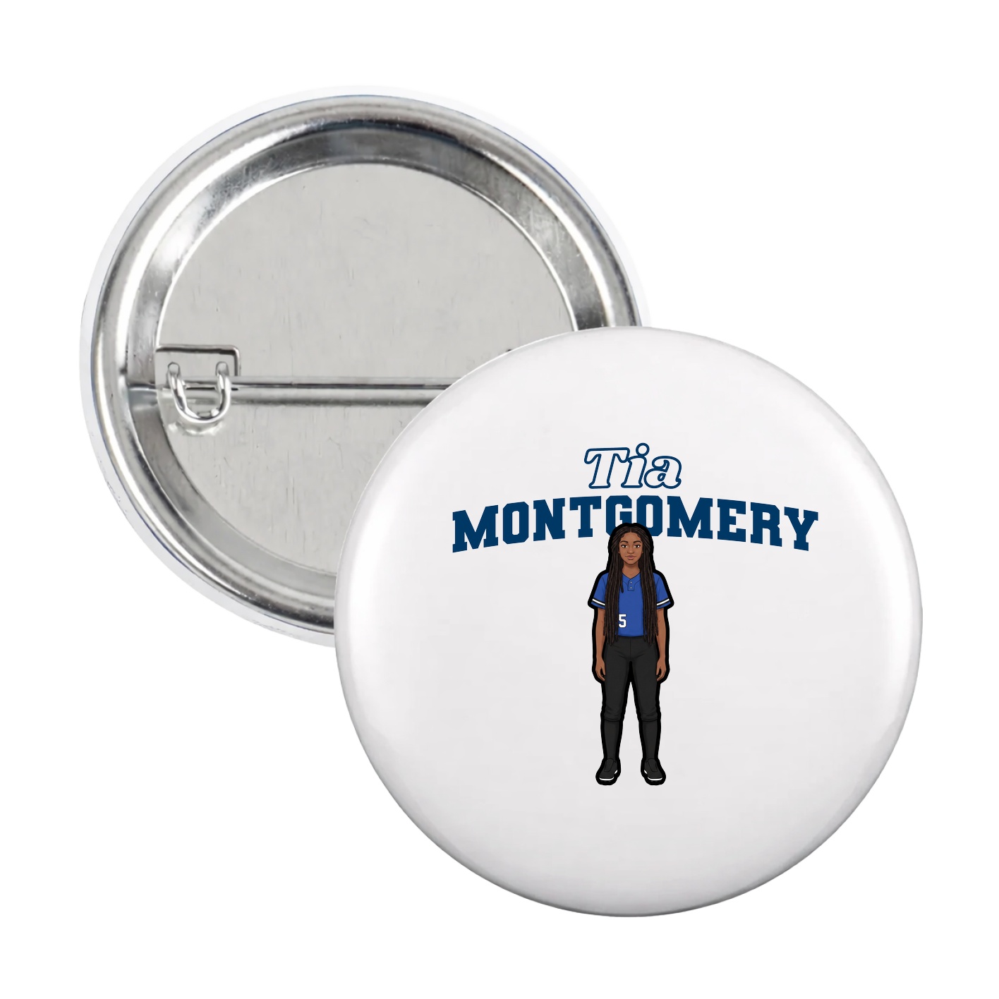Game Day Button — Name Arch in White
