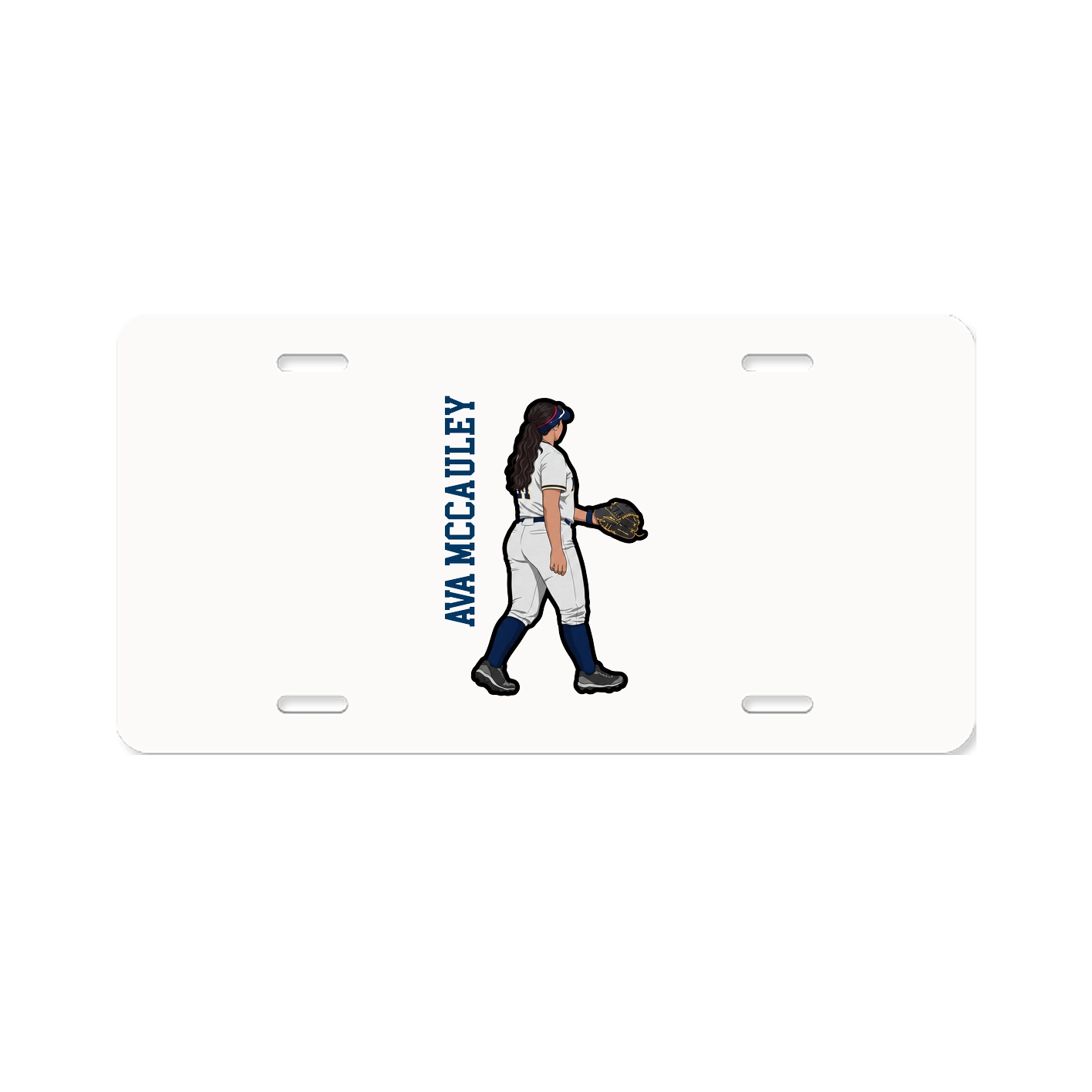License Plate — Name Vertical in Classic