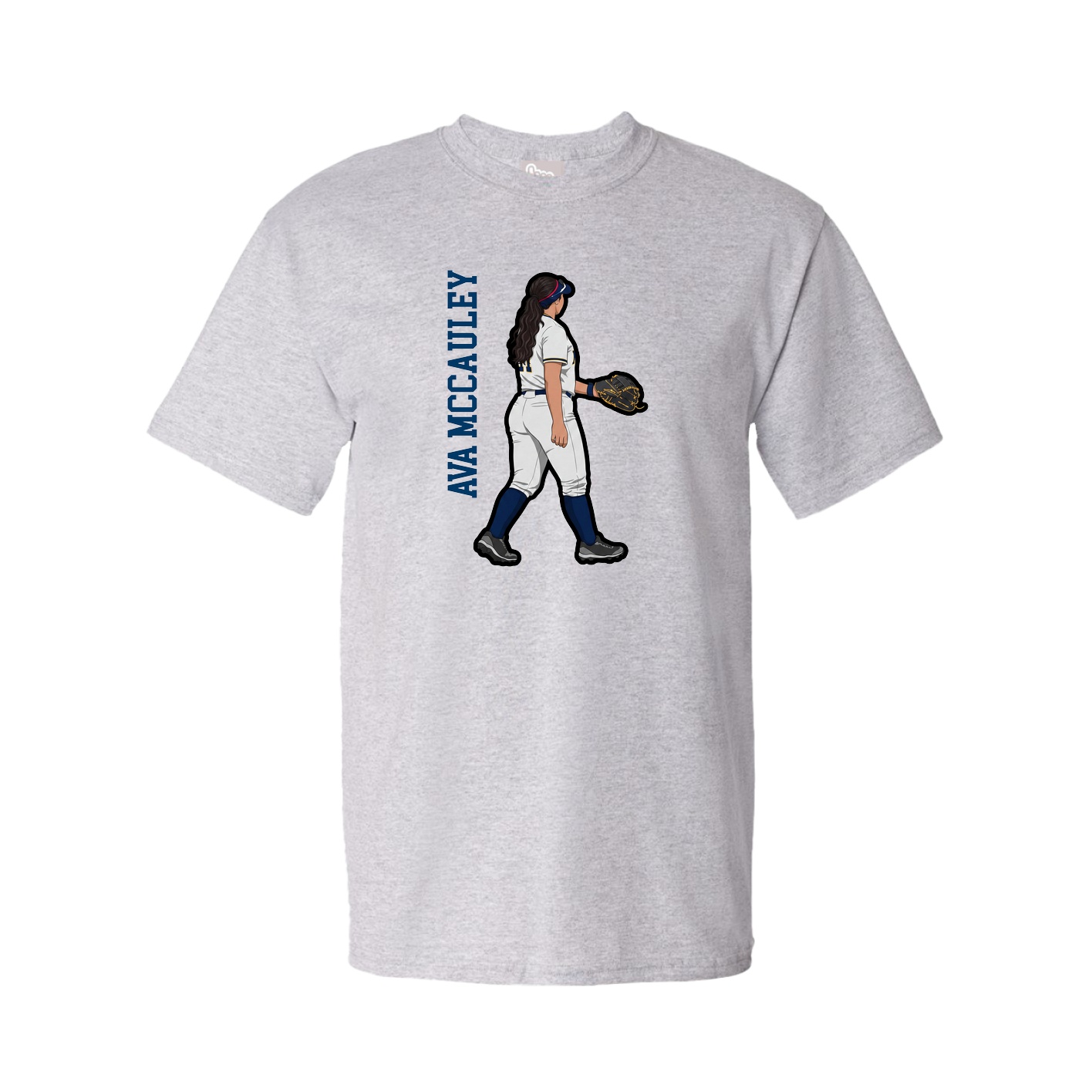 Youth Tee — Name Vertical in Grey