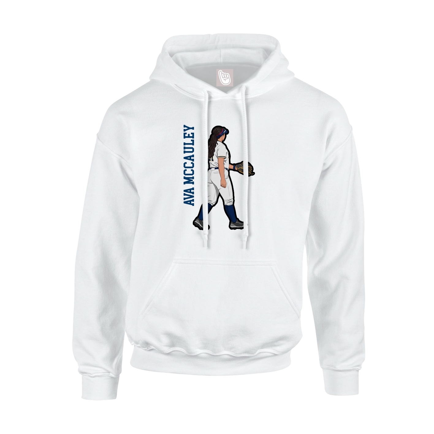 Hoodie — Name Vertical in White