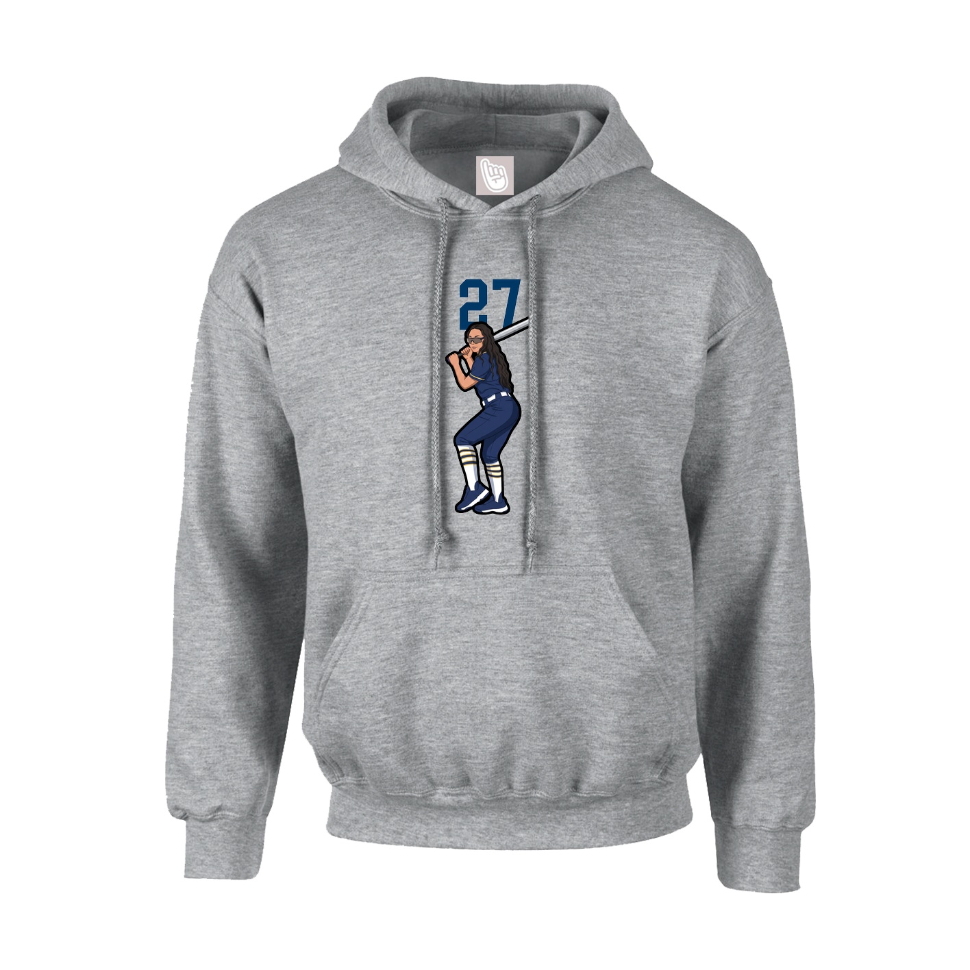 Youth Hoodie — Number Top in Grey