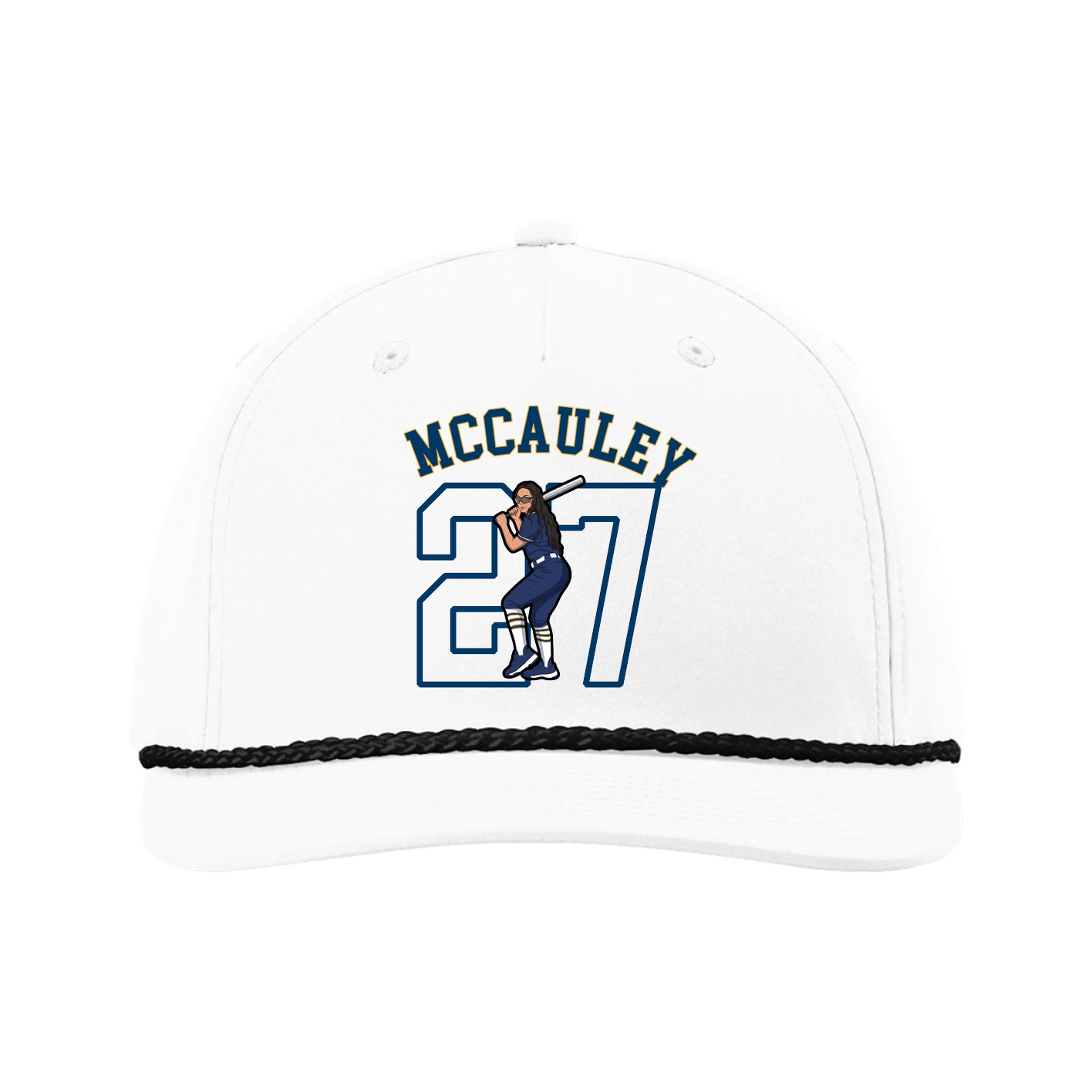 Five-Panel Classic Rope Cap — Shirsey Arch in White