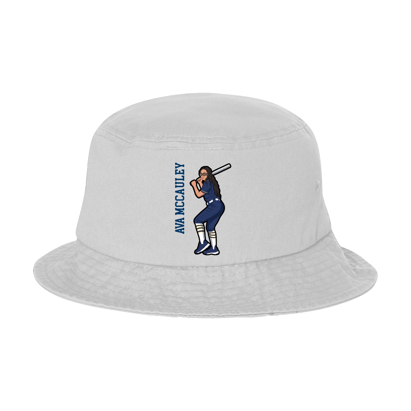 Bucket Cap — Name Vertical in White
