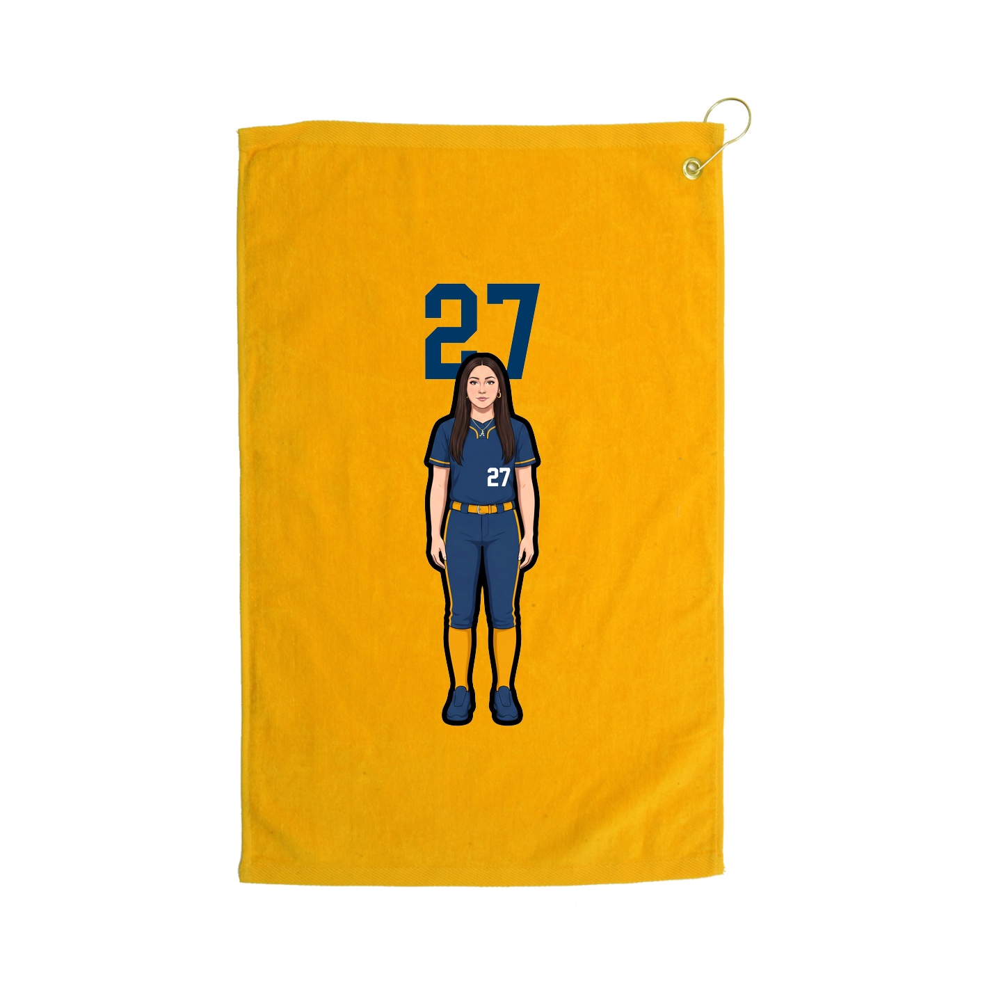 Golf Towel — Number Top in Gold
