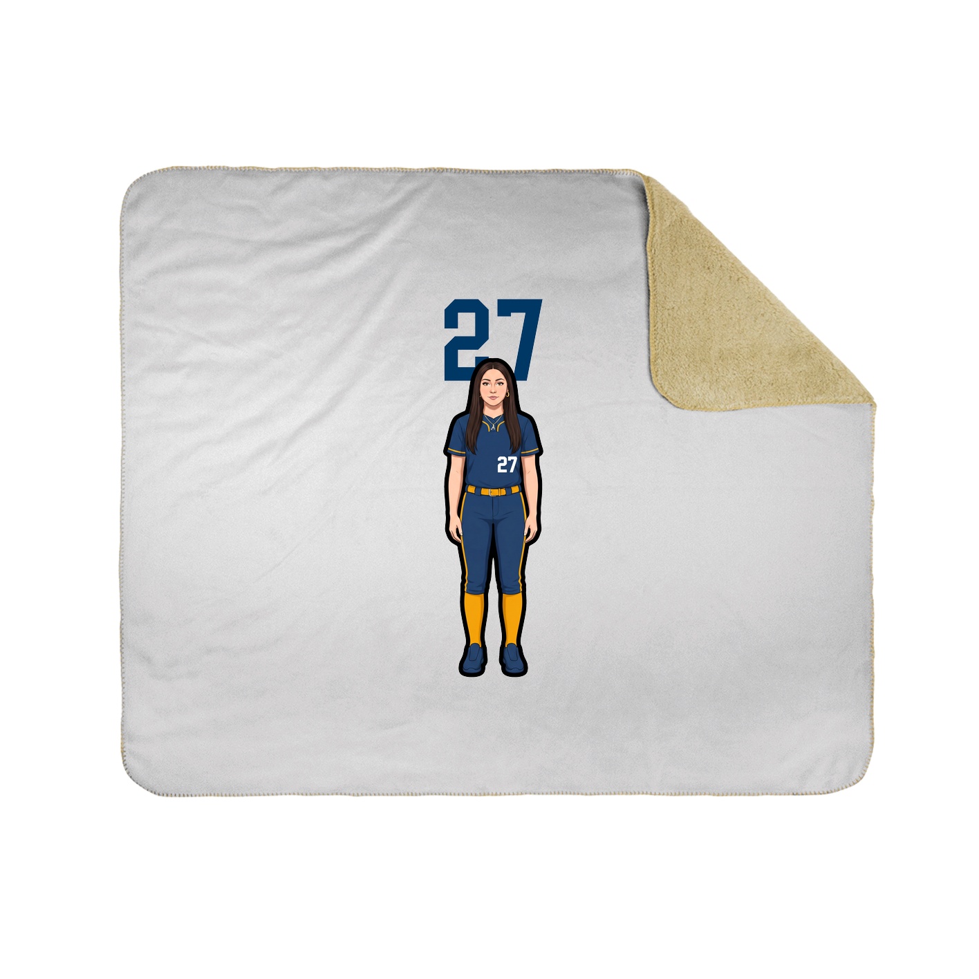 Throw Blanket — Number Top in White