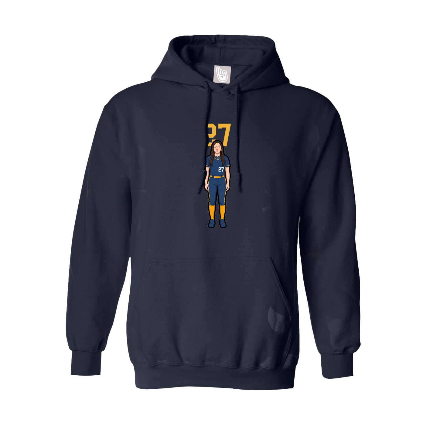 Youth Hoodie — Number Top in Navy