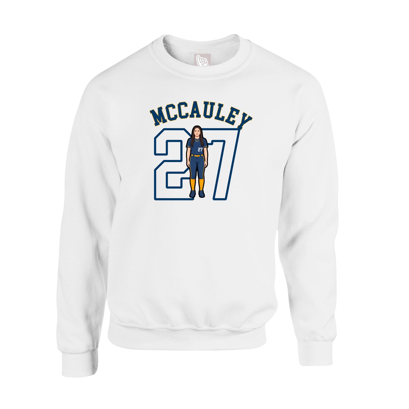 Fleece Crew — Shirsey Arch in White