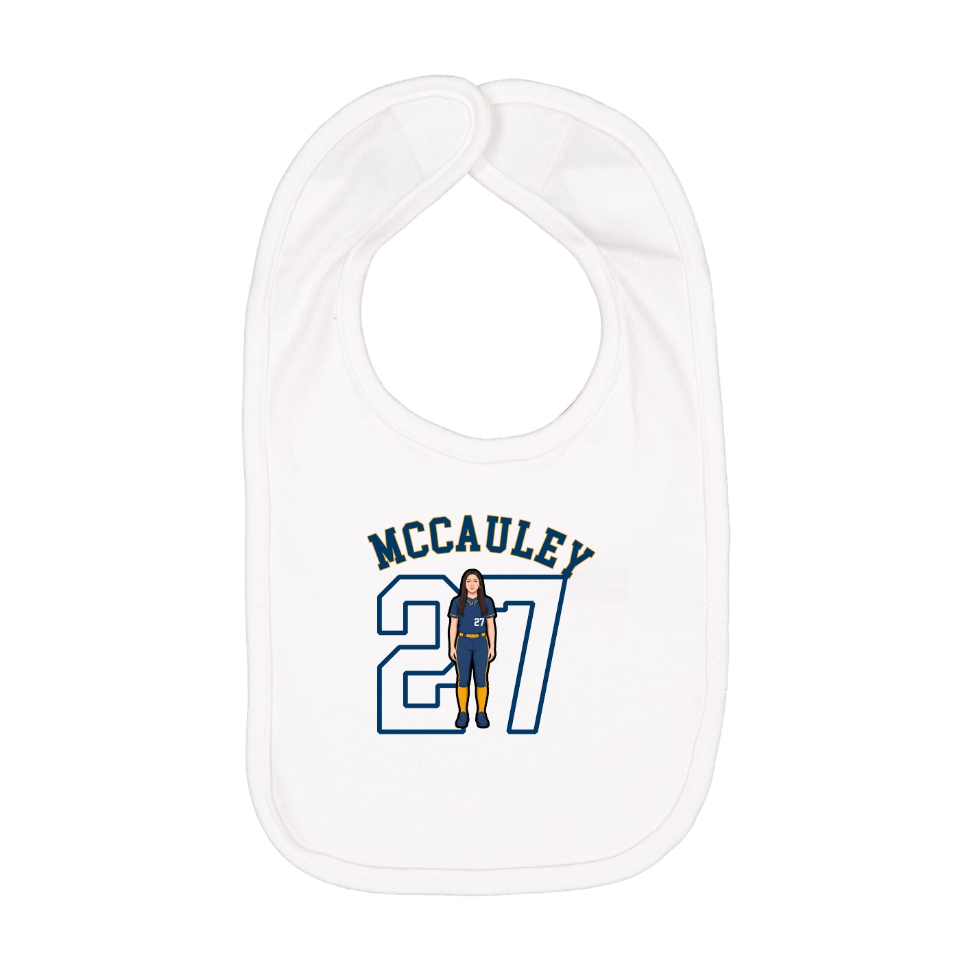 Infant Bib — Shirsey Arch in White