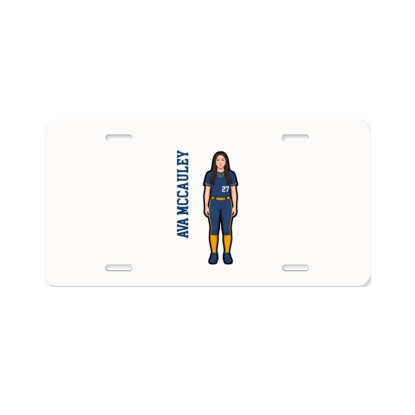 License Plate — Name Vertical in Classic