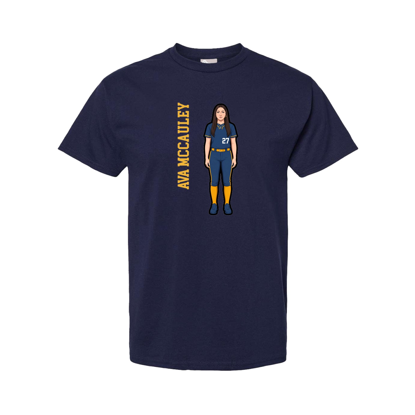 Tee — Name Vertical in Navy