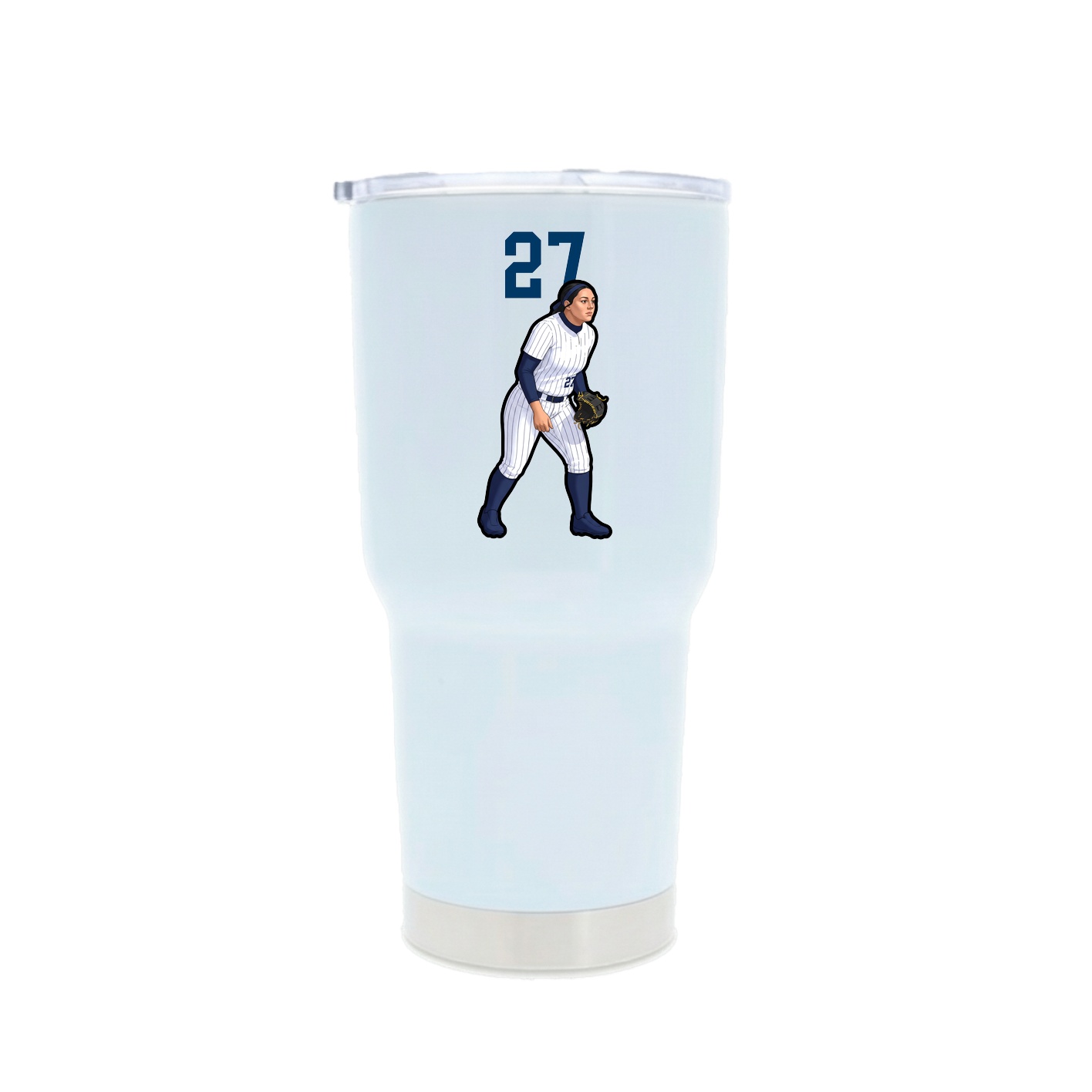 30oz Stainless Steel Tumbler — Number Top in White