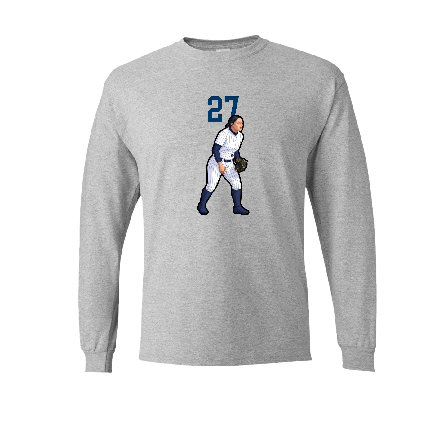 Long Sleeve Tee — Number Top in Grey