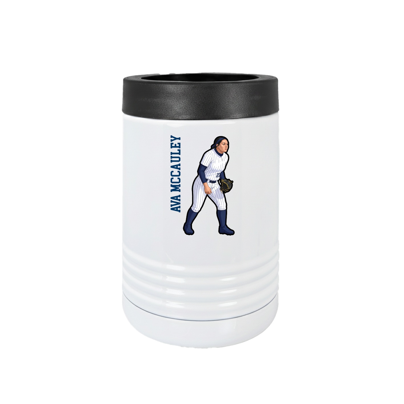 Beverage Holder — Name Vertical in White