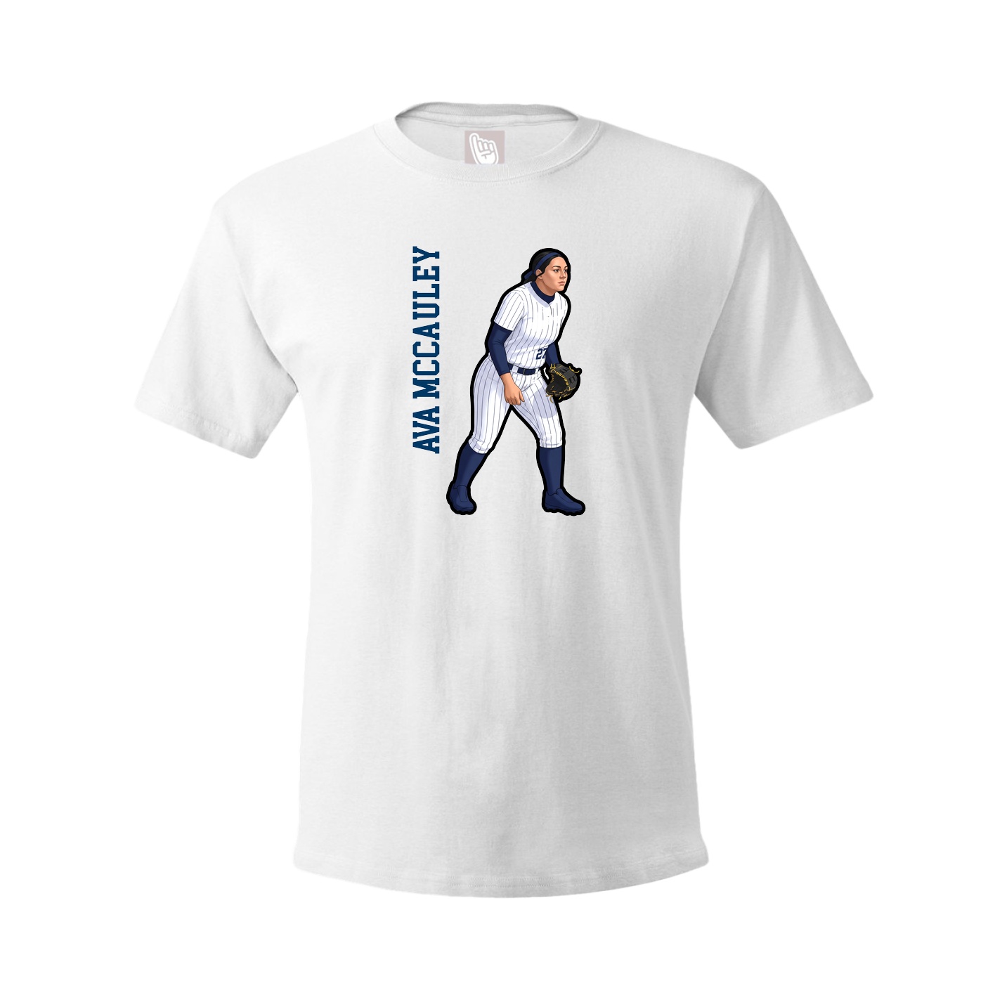 Tee — Name Vertical in White