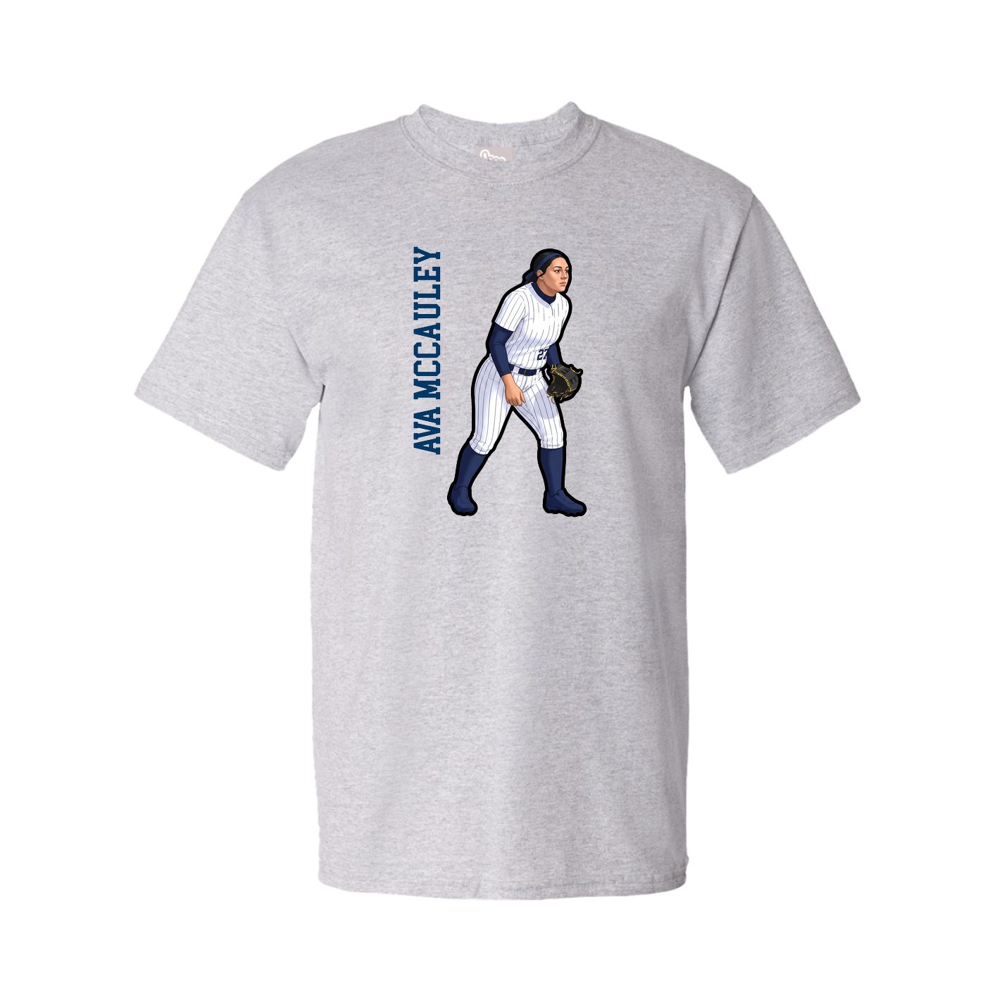 Youth Tee — Name Vertical in Grey