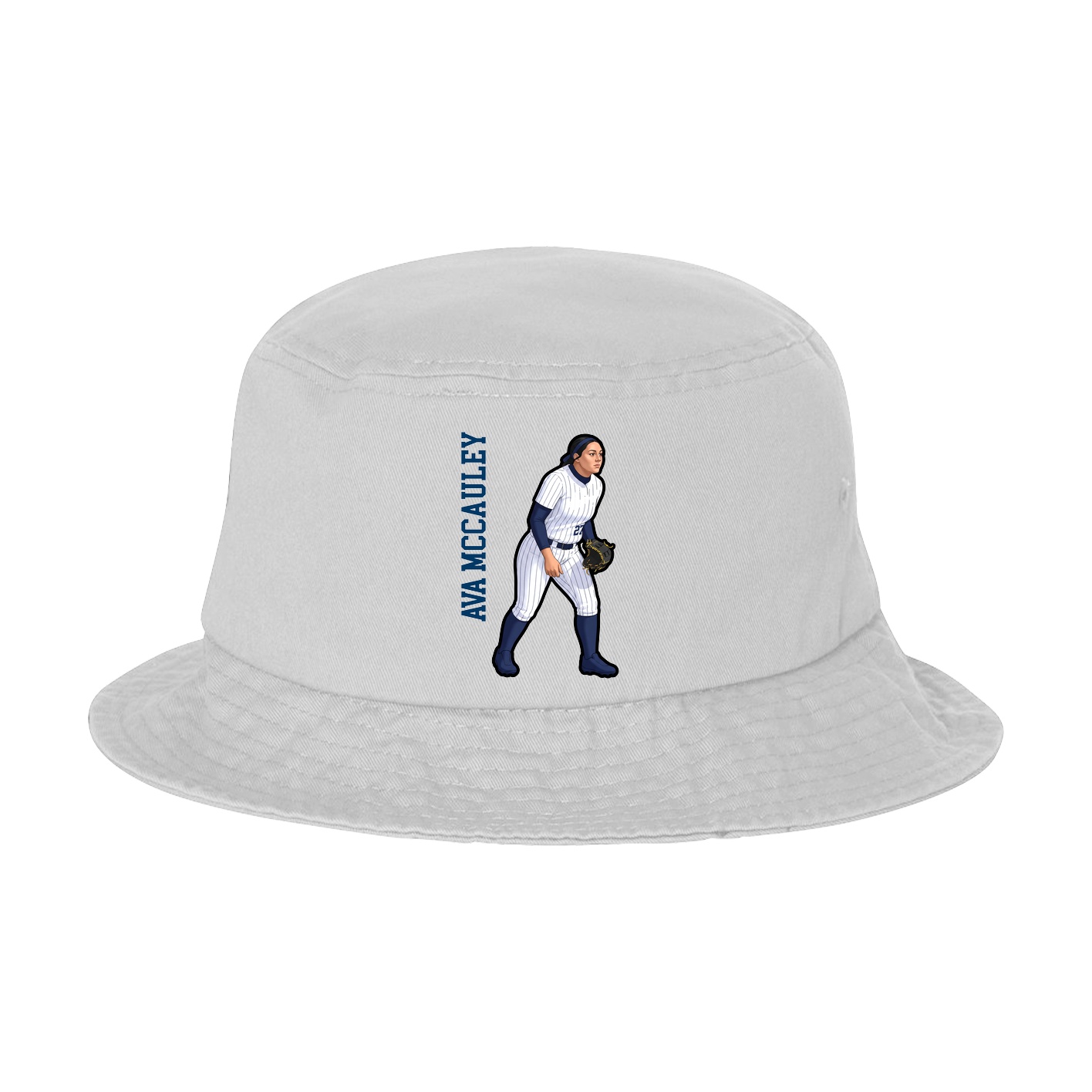 Bucket Cap — Name Vertical in White